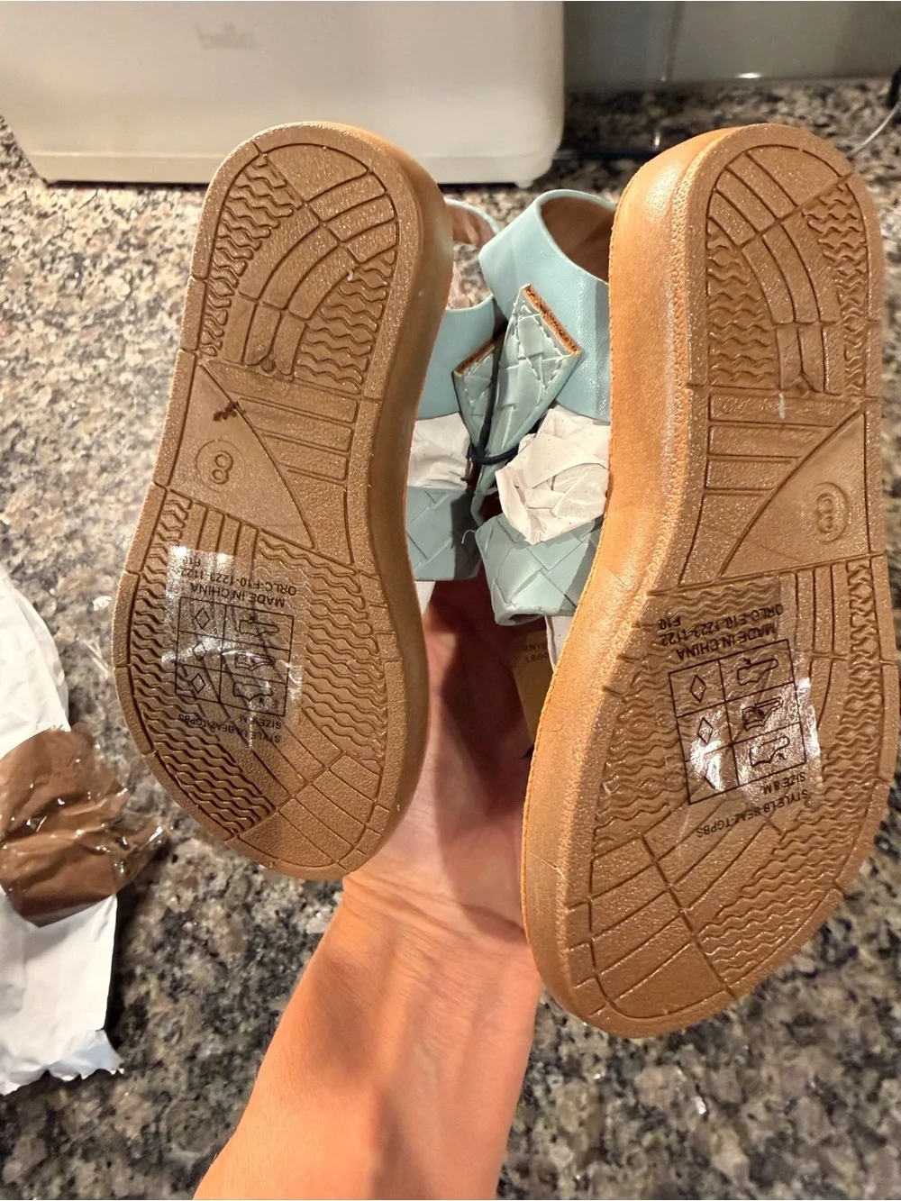 Lucky Brand Woven Strappy Sandals in Light Blue